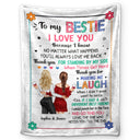 Fleur « Bestie To My Bestie » - Cadeau pour les meilleures amies - Couverture polaire personnalisée