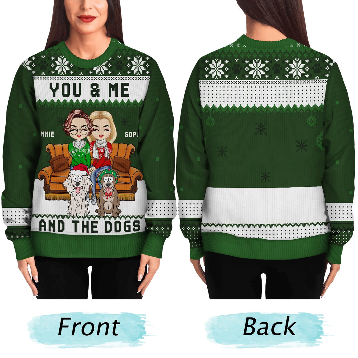 Christmas Pet Lovers Couple You & Me - Gift For Pet Lover Couples - Personalized Unisex Ugly Sweater