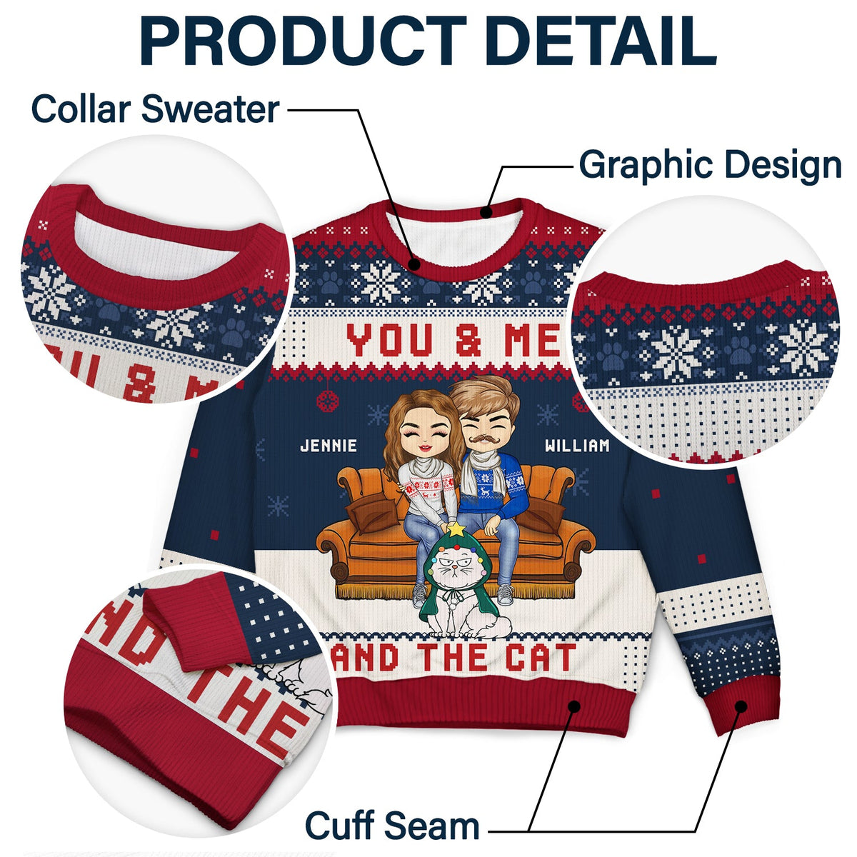 Christmas Pet Lovers Couple You & Me - Gift For Pet Lover Couples - Personalized Unisex Ugly Sweater