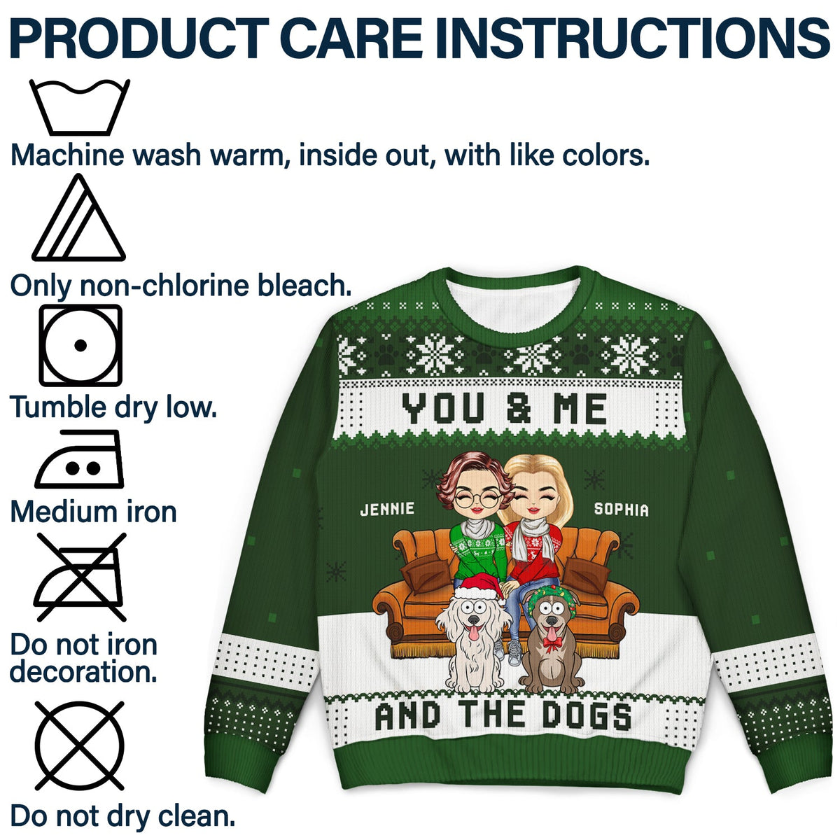 Christmas Pet Lovers Couple You & Me - Gift For Pet Lover Couples - Personalized Unisex Ugly Sweater