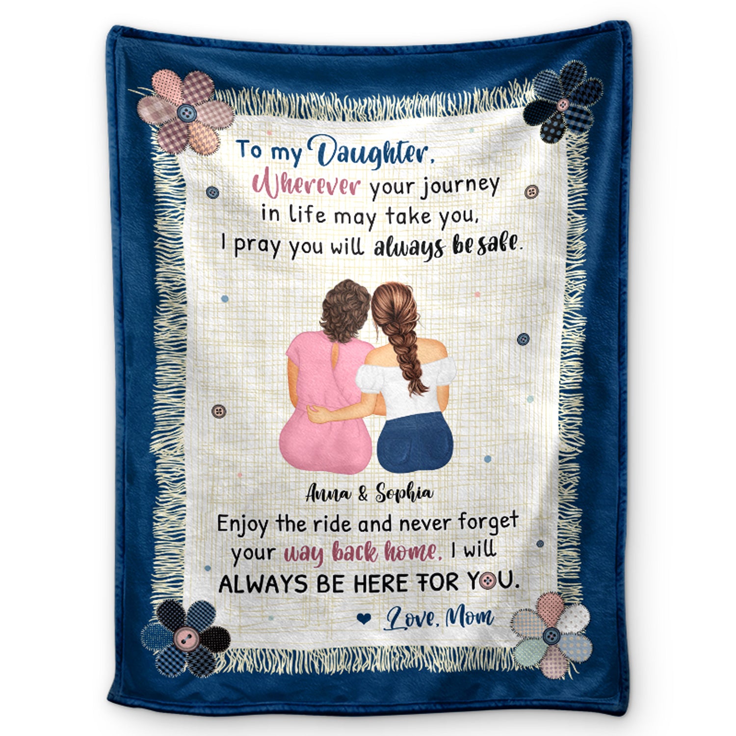 Mother Always Be Here For You - Gift For Daughter - Personalized Fleece Blanket