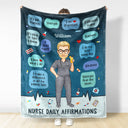 Nurse Daily Affirmation - Gift For Nurse - Personalized Fleece Blanket