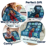 Nurse Daily Affirmation - Gift For Nurse - Personalized Fleece Blanket