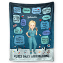 Nurse Daily Affirmation - Gift For Nurse - Personalized Fleece Blanket