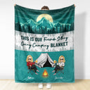 Fireside Sitting Going Camping - Gift For Couples - Personalized Fleece Blanket