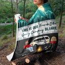 Fireside Sitting Going Camping - Gift For Couples - Personalized Fleece Blanket