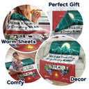Fireside Sitting Going Camping - Gift For Couples - Personalized Fleece Blanket
