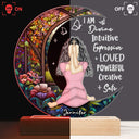 Yoga I Am Divine - Gift For Yourself - Personalized 3D Led Light Wooden Base