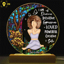 Yoga I Am Divine - Gift For Yourself - Personalized 3D Led Light Wooden Base