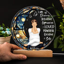 Yoga I Am Divine - Gift For Yourself - Personalized 3D Led Light Wooden Base