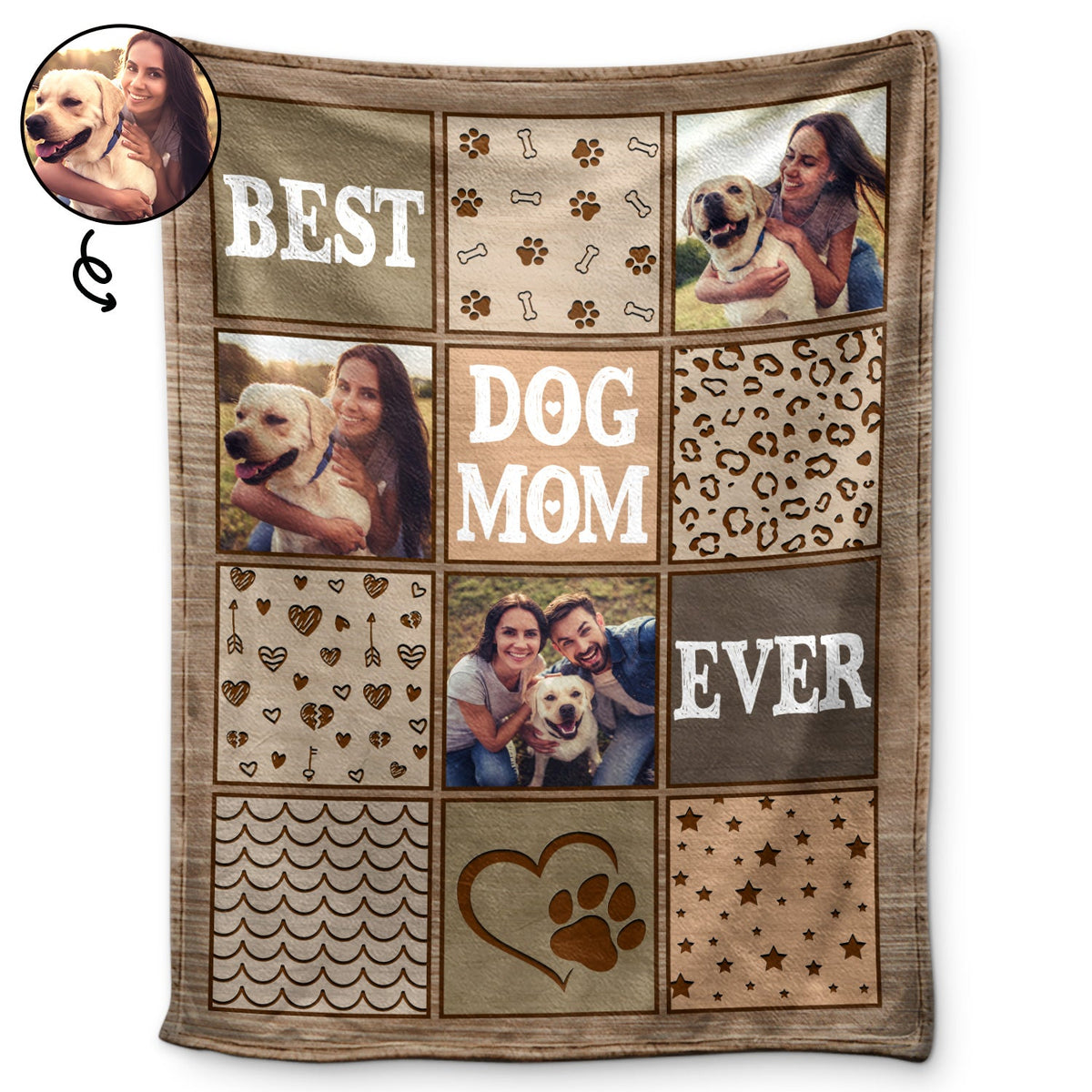 Custom Photo Best Dog Mom Ever - Gift For Pet Lovers - Personalized Fl ...