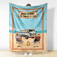 Créer des souvenirs sur un camping - Cadeau de camping pour couples - Couverture polaire personnalisée