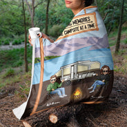 Créer des souvenirs sur un camping - Cadeau de camping pour couples - Couverture polaire personnalisée