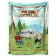 Créer des souvenirs sur un camping - Cadeau de camping pour couples - Couverture polaire personnalisée