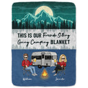 Fireside Sitting Going Camping - Gift For Couples - Personalized Fleece Blanket