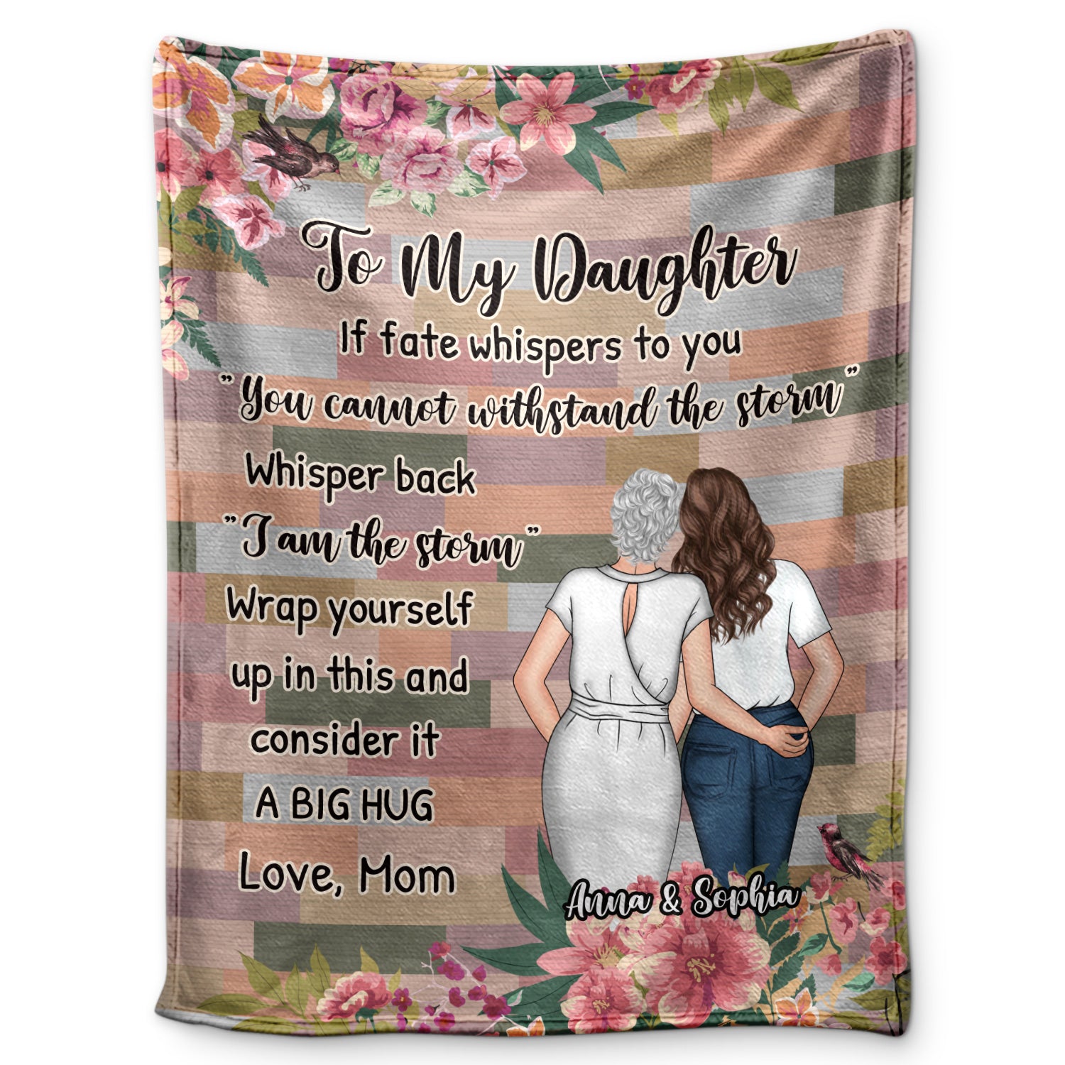 Mother Daughter I Am The Storm - Gift For Daughters - Personalized Fleece Blanket, Sherpa Blanket
