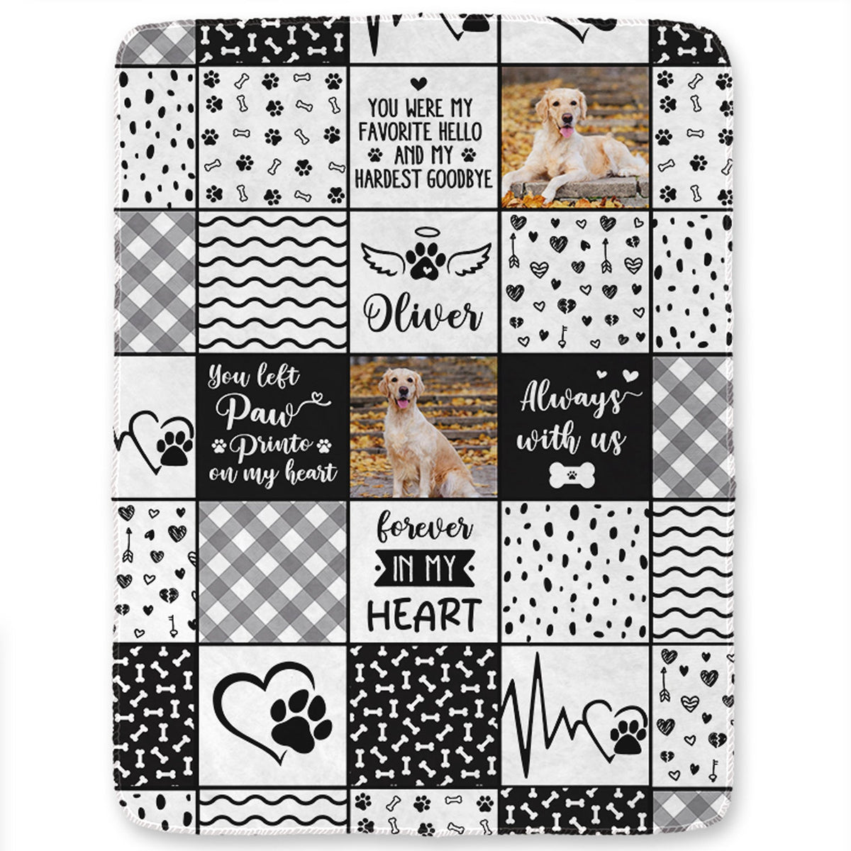 Custom Photo Pet Memorial Always With Us - Memorial Gift For Pet Lovers - Personalized Fleece Blanket, Sherpa Blanket