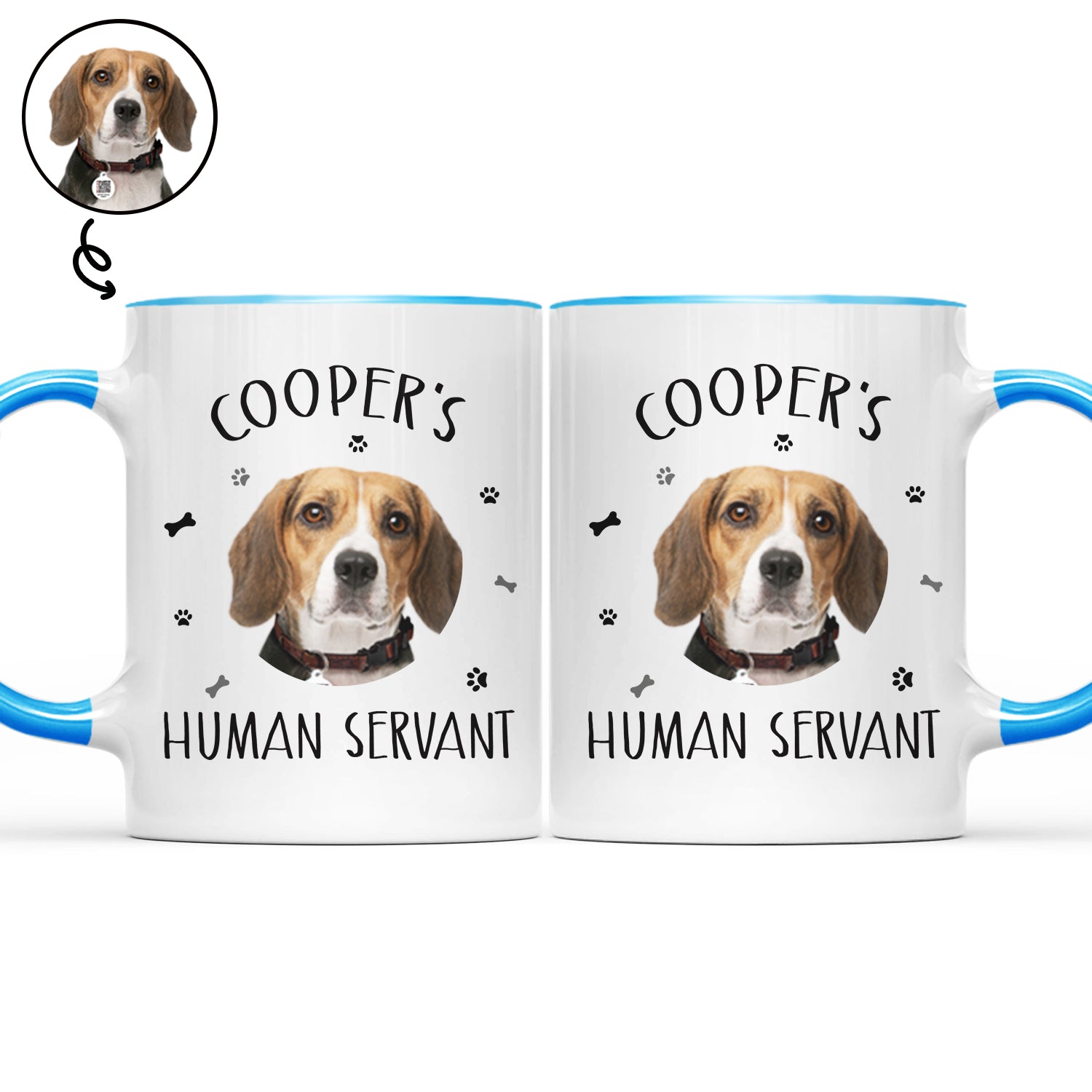 Custom Photo Pet's Human Servant - Gift For Pet Lovers - Personalized Accent Mug