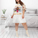 J'aime rester au lit et lire des livres - Cadeau pour les amoureux des livres et de la lecture - T-shirt de nuit personnalisé pour femme