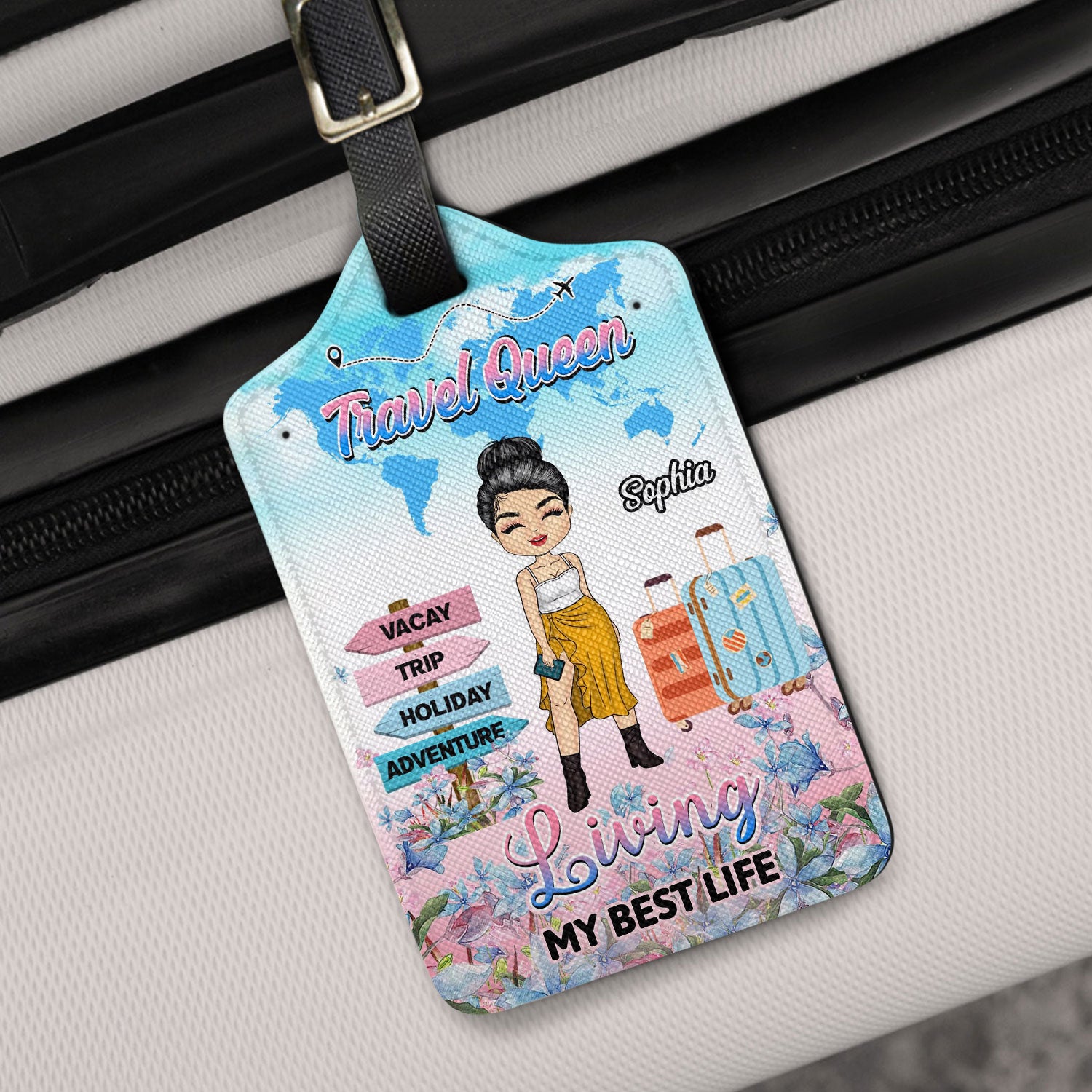 Travel Queen - Gift For Traveling Lovers - Personalized Luggage Tag