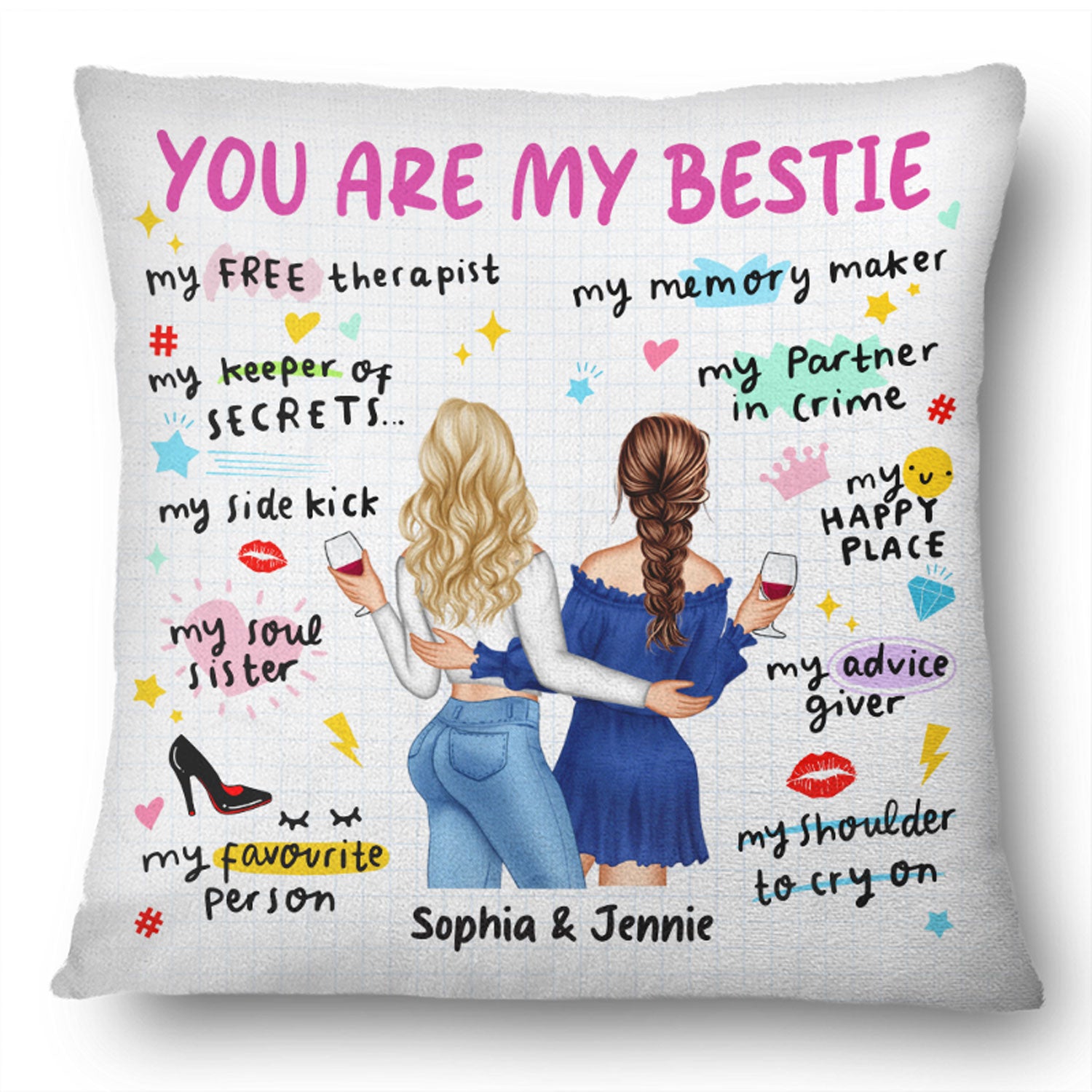 You Are My Bestie - Gift For Besties - Personalized Pillow