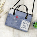 Mon amour grandit sans cesse - Cadeau pour grand-mère et mère - Sac en cuir personnalisé