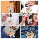 Cartoon Kissing Couple My Missing Piece - Gift For Couples - Personalized Wooden Keychain