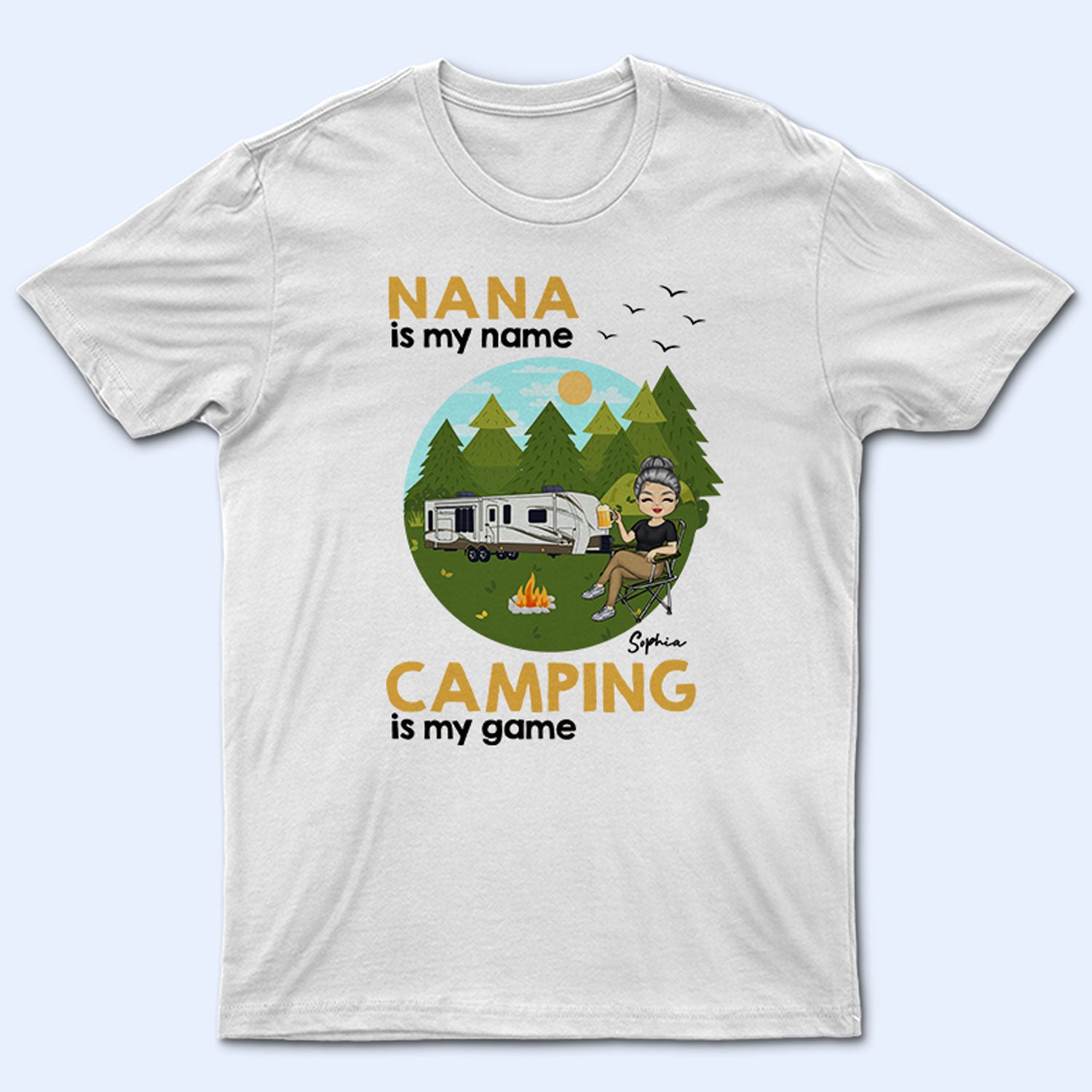 Camping Is My Game - Gift For Grandma And Mother - Personalized T Shirt