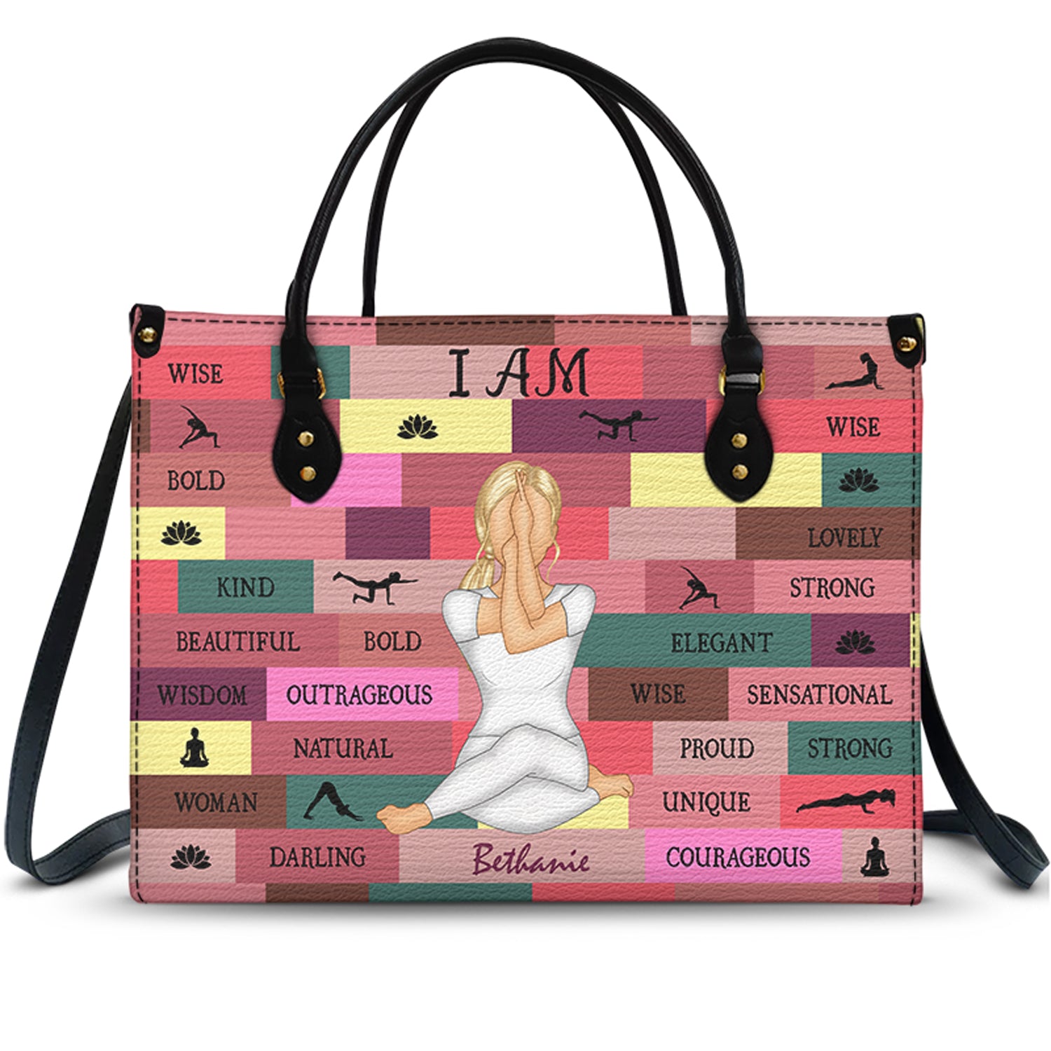 Yoga Girl I Am Bold - Gift For Yourself, Gift For Women - Personalized Leather Bag