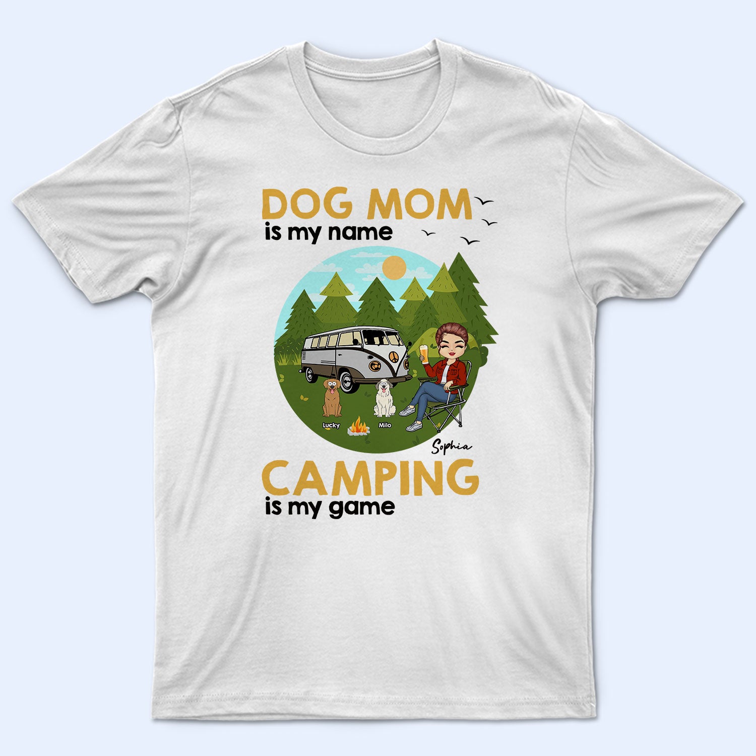 Camping Is My Game - Gift For Dog Mom - Personalized T Shirt