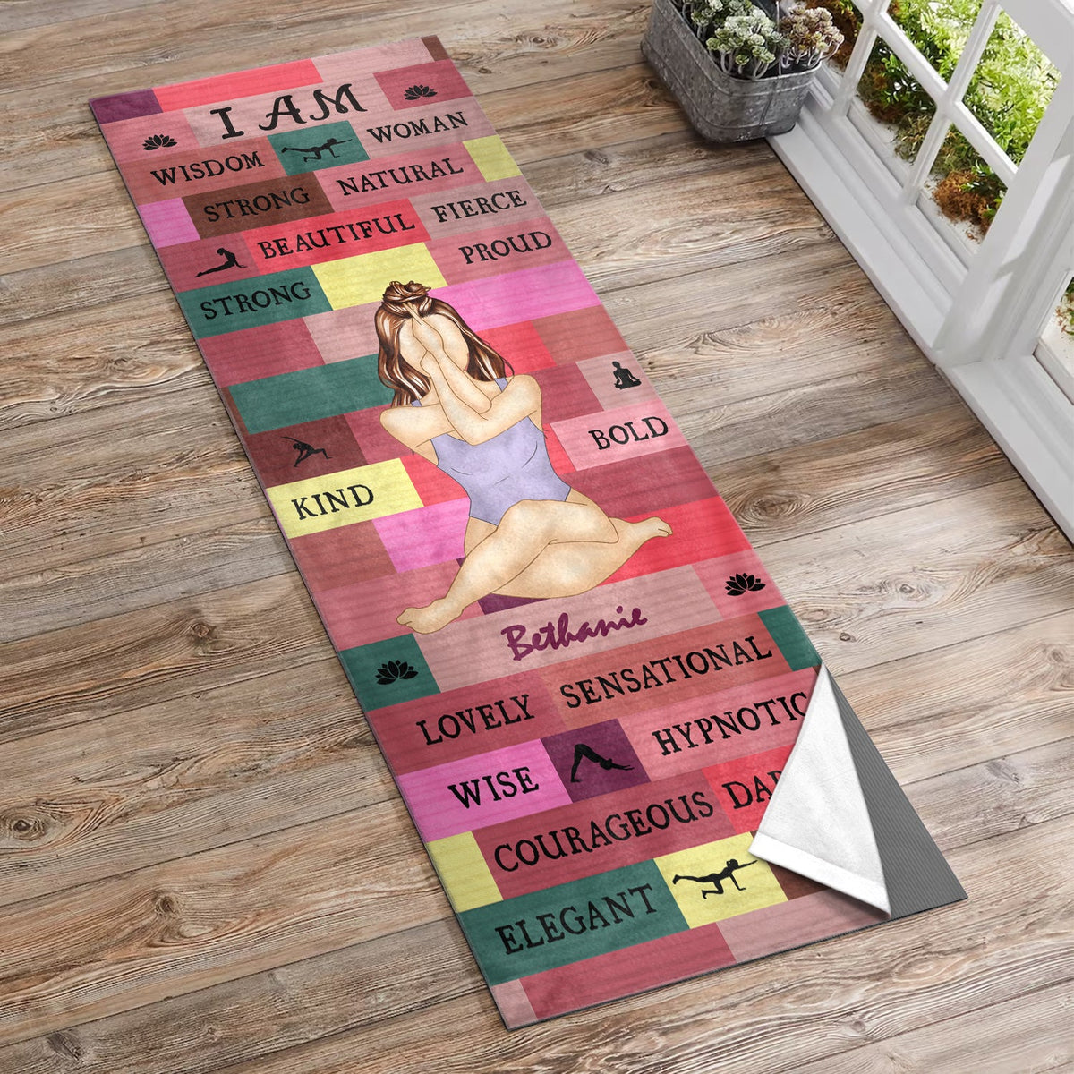 Yoga Girl I Am Bold - Gift For Yourself, Gift For Women - Personalized Yoga Towel