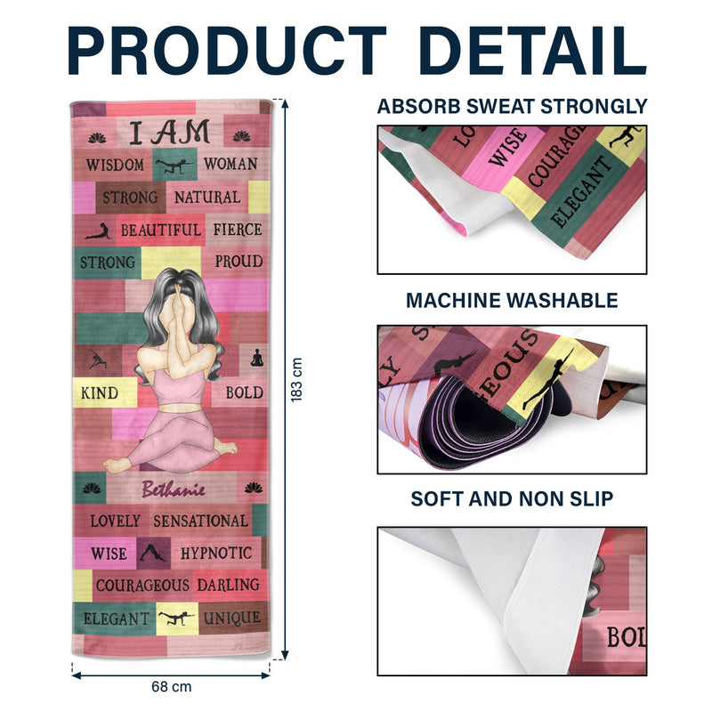 Yoga Girl I Am Bold - Gift For Yourself, Gift For Women - Personalized Yoga Towel