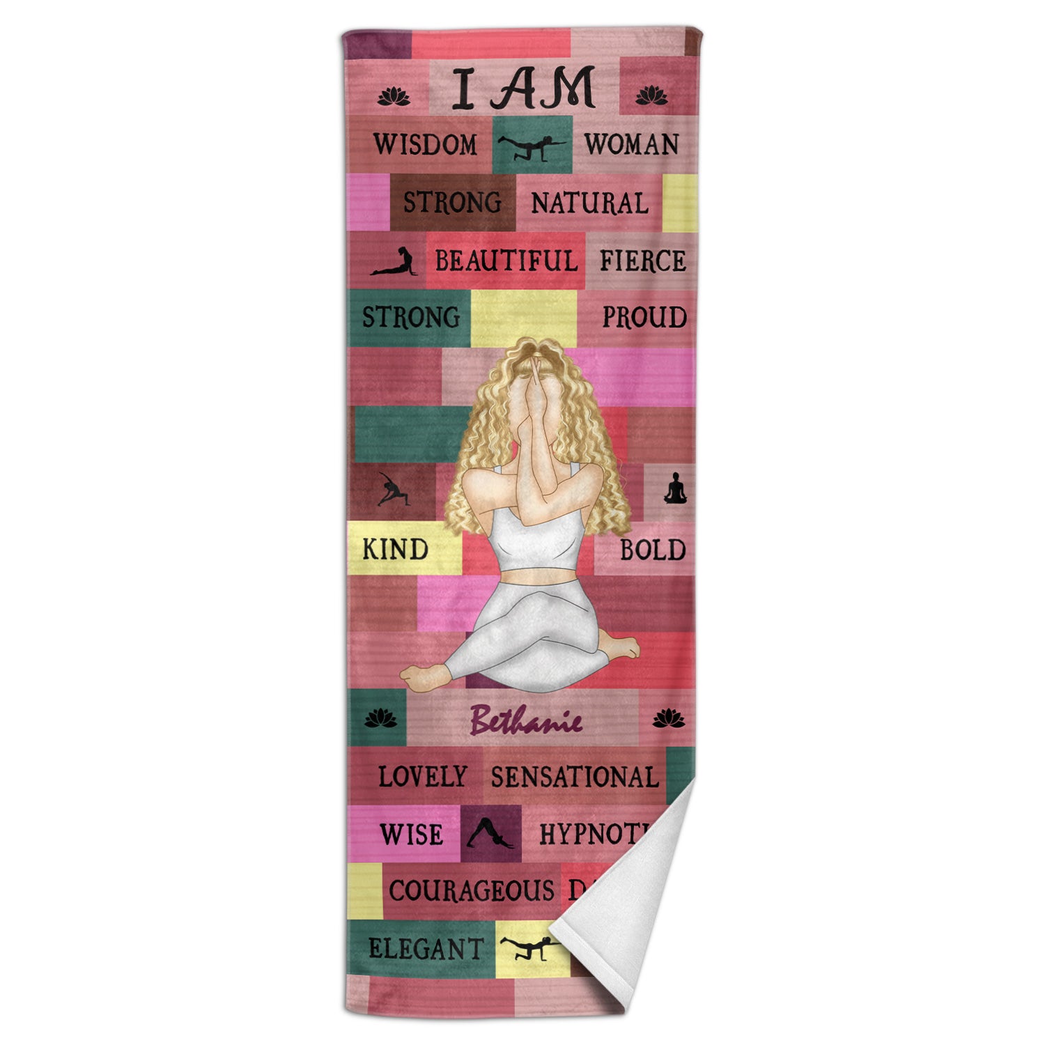 Yoga Girl I Am Bold - Gift For Yourself, Gift For Women - Personalized Yoga Towel