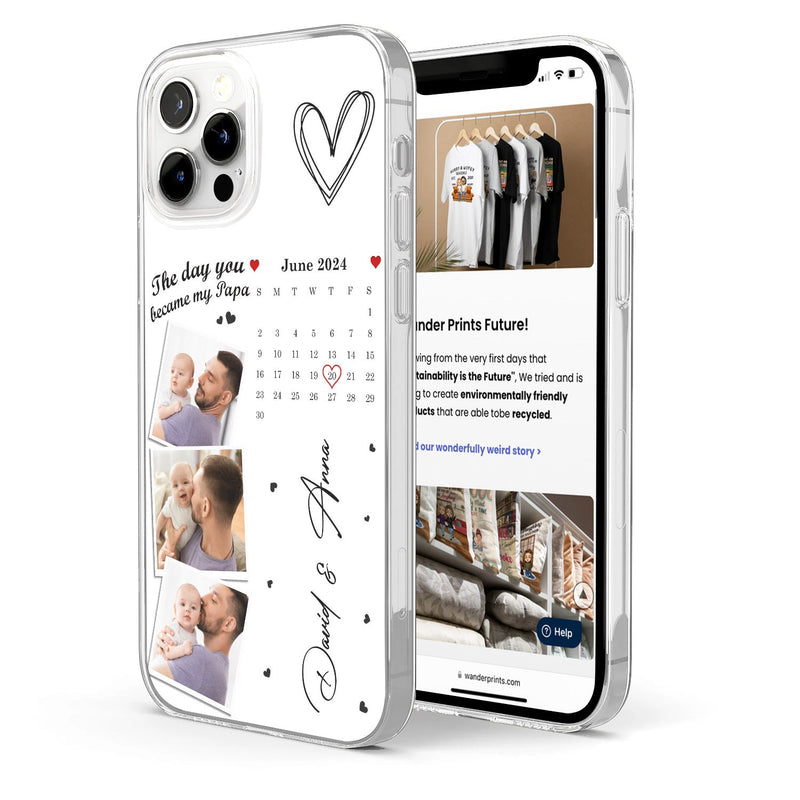 Custom Photo Calendar The Day You Became My Mommy - Gift For Mother - Personalized Clear Phone Case