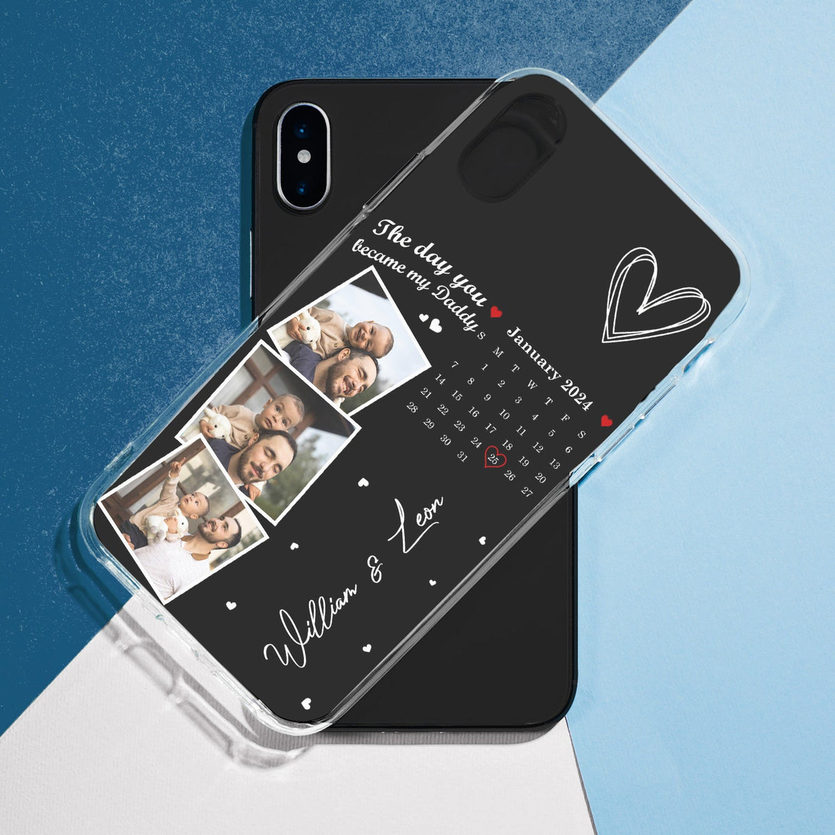 Custom Photo Calendar The Day You Became My Mommy - Gift For Mother - Personalized Clear Phone Case