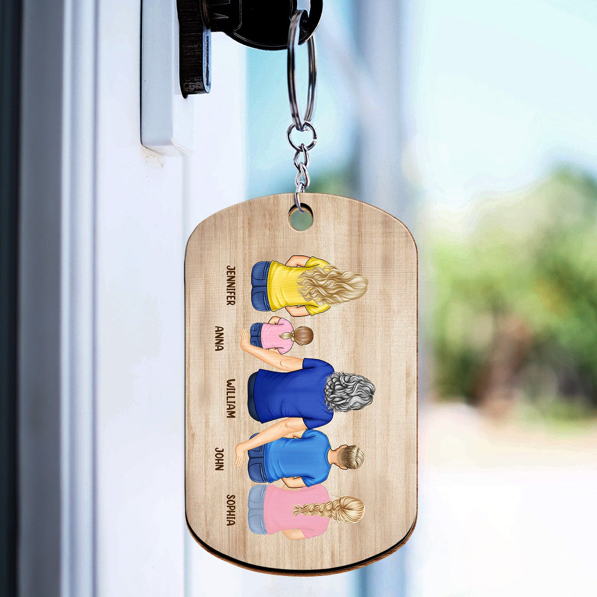 Backside Best Dad Ever - Gift For Father - Personalized Wooden Keychain