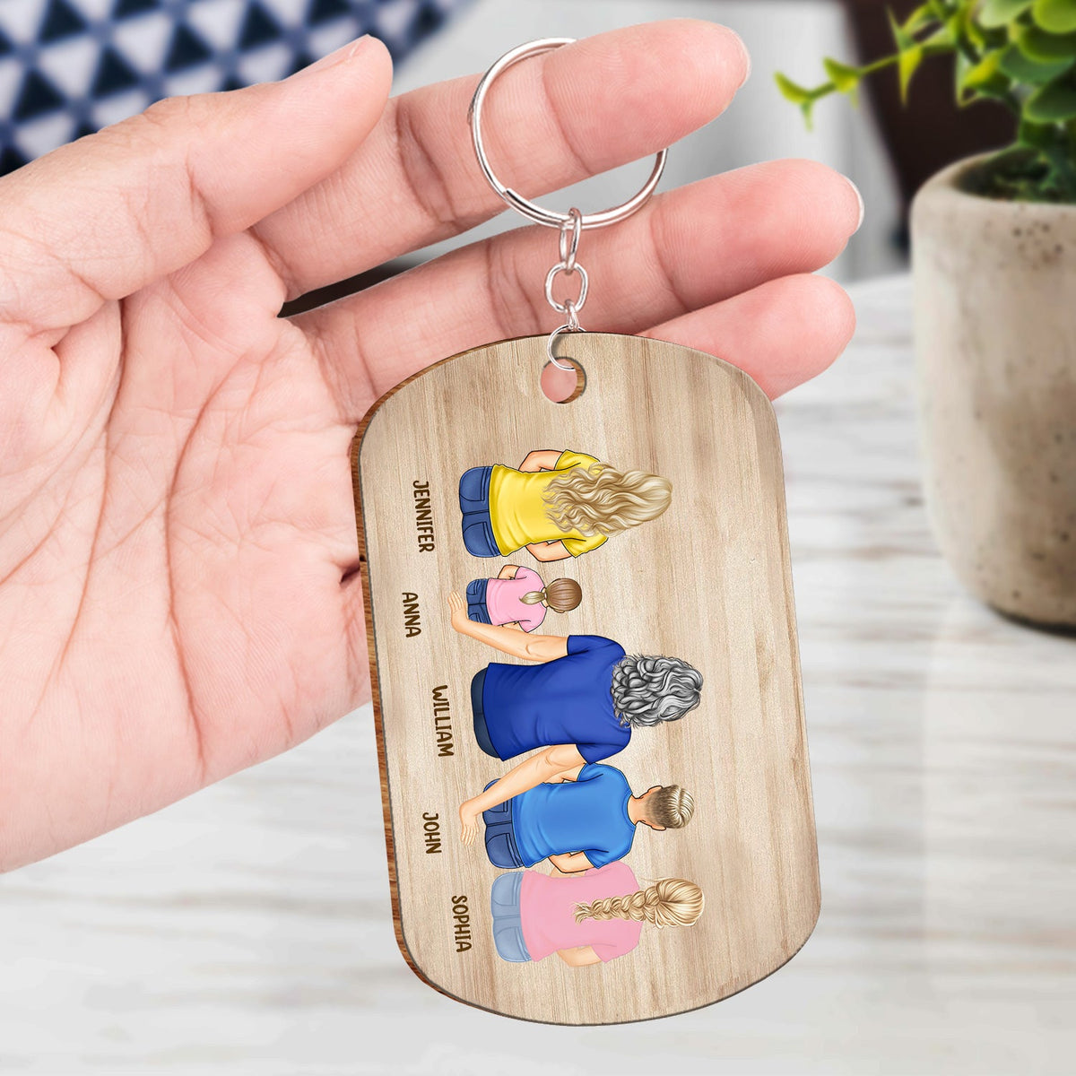 Porte-clés en bois personnalisé « Meilleur papa du monde »