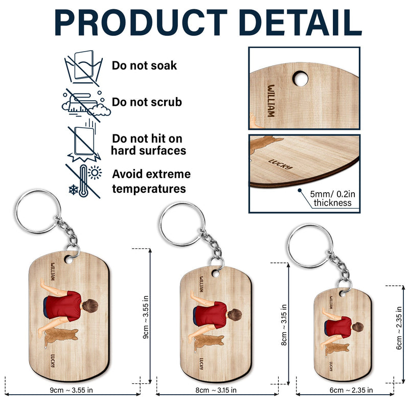 Backside Best Dad Ever - Gift For Father - Personalized Wooden Keychain