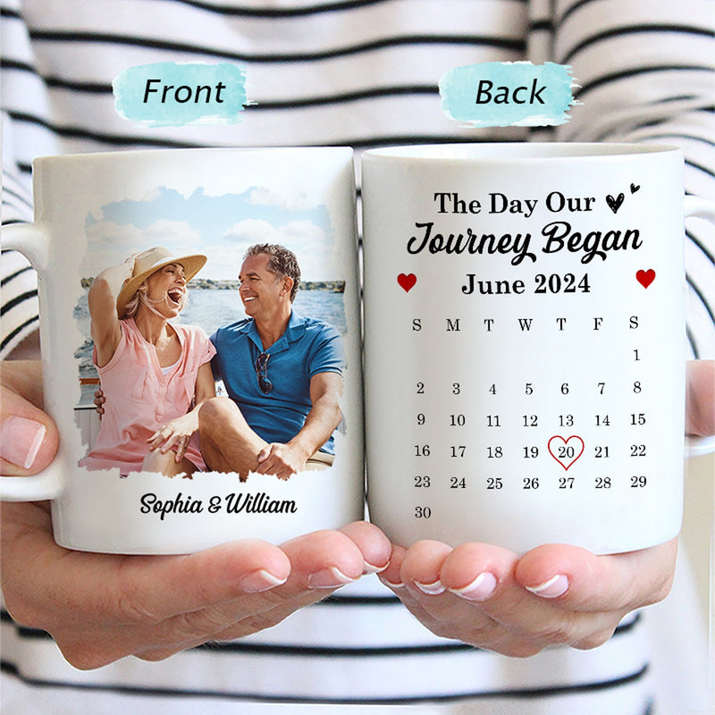 Custom Photo Calendar The Best Day Ever - Gift For Couples - Personalized Mug