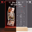 Calendrier photo personnalisé « Le jour où notre voyage a commencé » - Cadeau pour couples - Base en bois avec éclairage LED 3D personnalisé
