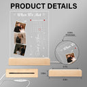 Calendrier photo personnalisé « Le jour où notre voyage a commencé » - Cadeau pour couples - Base en bois avec éclairage LED 3D personnalisé