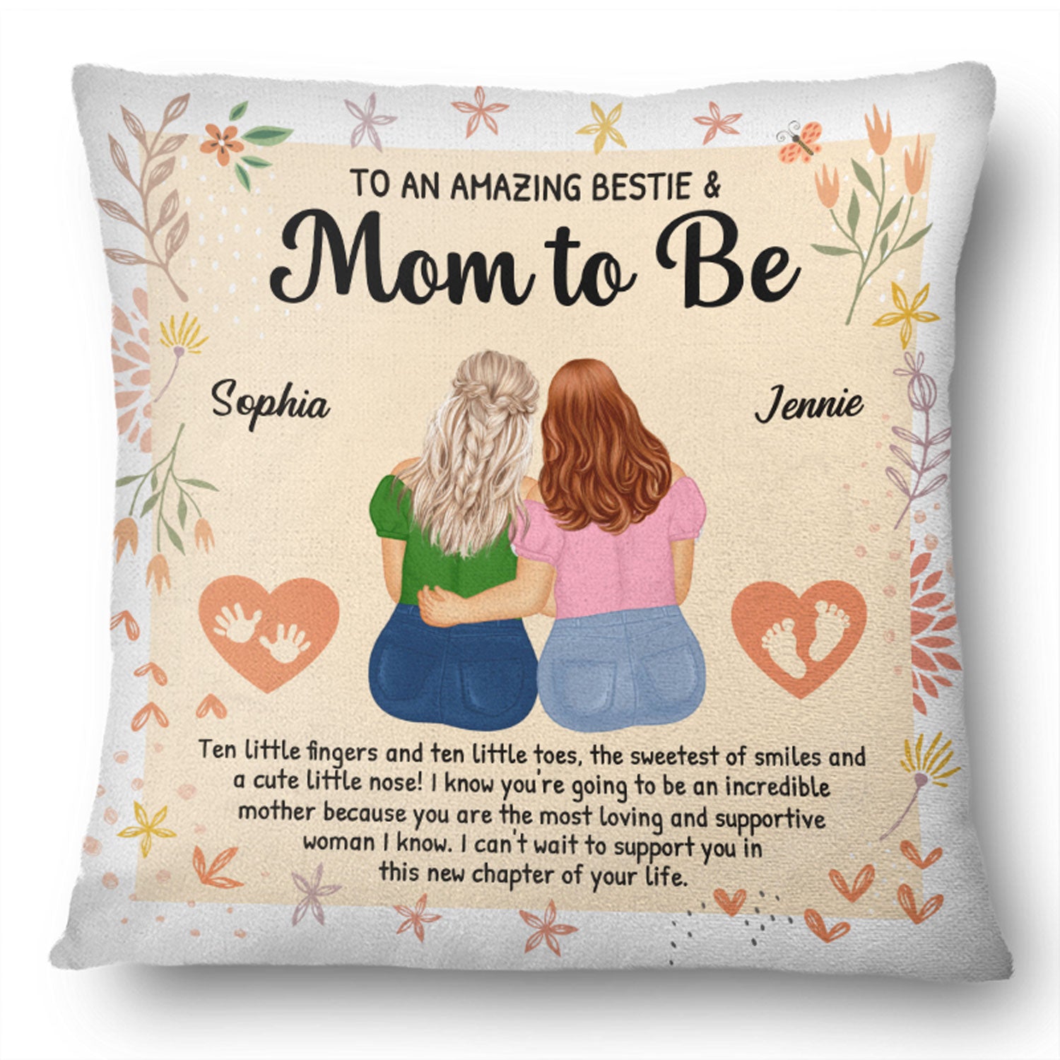 Amazing Bestie And Mom To Be - Gift For New Mom To Be - Personalized Pillow