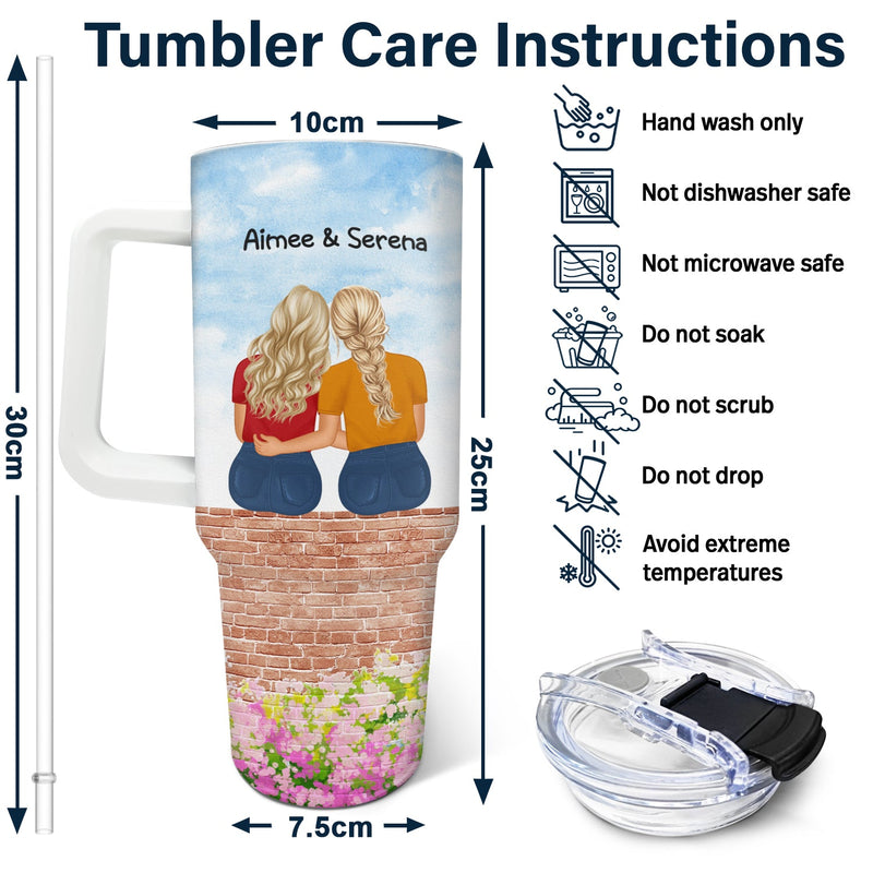 Wish You Lived Next Door - Gift For Sisters And Besties - Personalized 40oz Tumbler With Straw