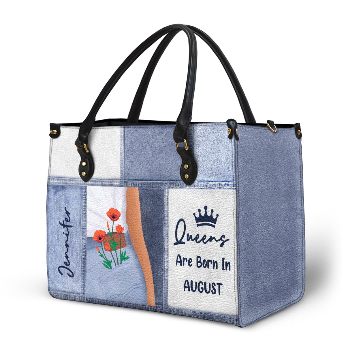 Queens Are Born - Birthday Gift For Women - Personalized Leather Bag