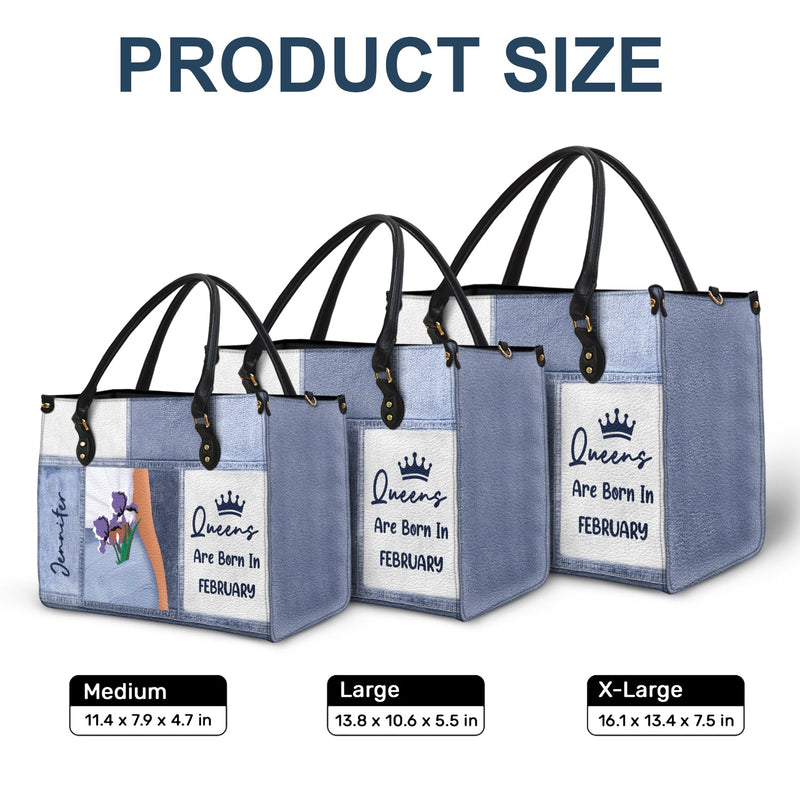 Queens Are Born - Birthday Gift For Women - Personalized Leather Bag