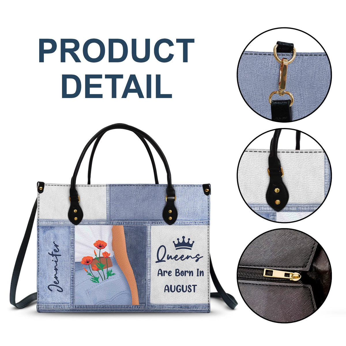 Queens Are Born - Birthday Gift For Women - Personalized Leather Bag