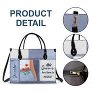Queens Are Born - Birthday Gift For Women - Personalized Leather Bag