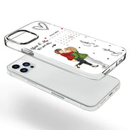 Calendrier de couple de dessins animés : le jour où notre voyage a commencé - Cadeau pour couples - Coque de téléphone transparente personnalisée