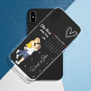 Calendrier de couple de dessins animés : le jour où notre voyage a commencé - Cadeau pour couples - Coque de téléphone transparente personnalisée