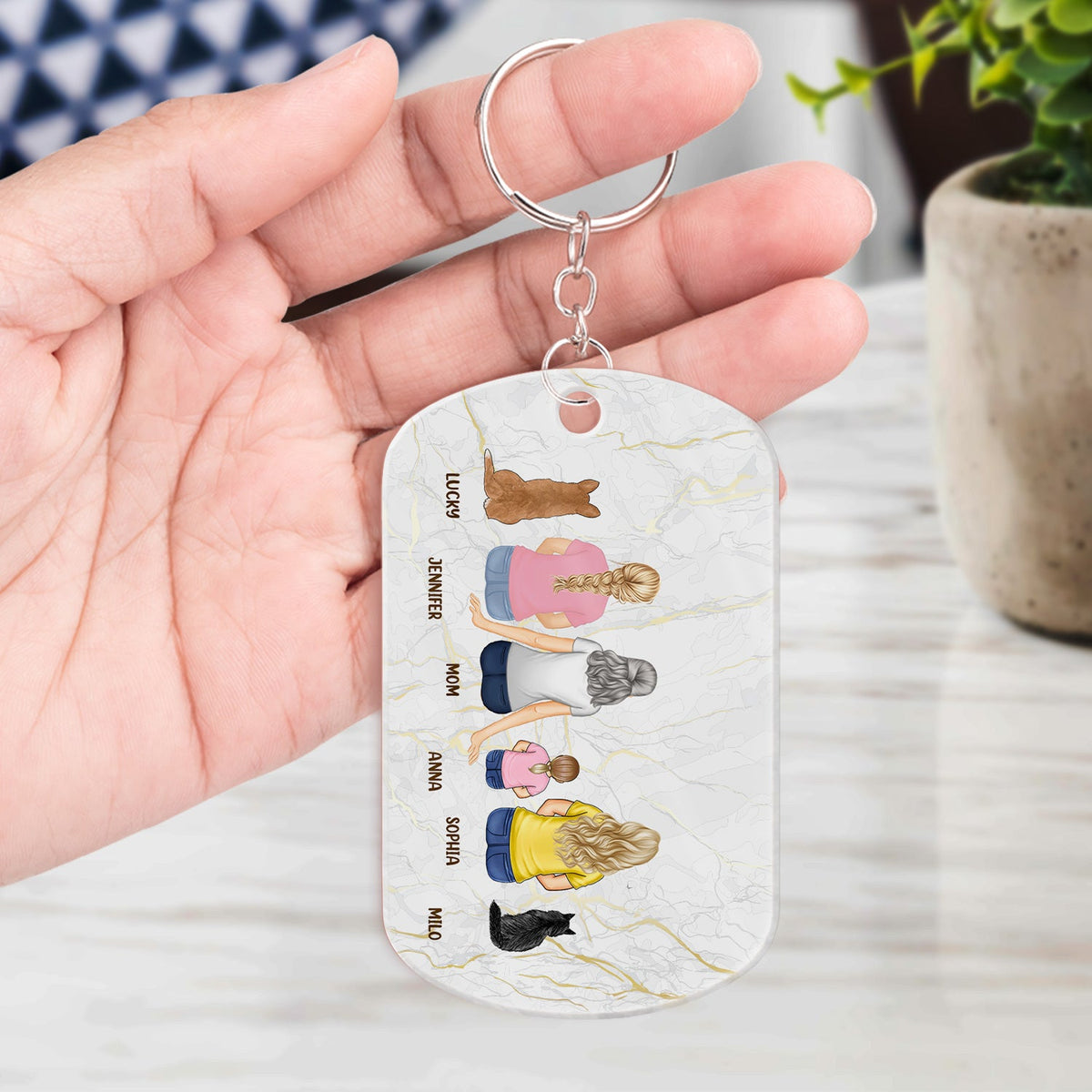 Backside Mom We Love You - Gift For Mother - Personalized Acrylic Keychain